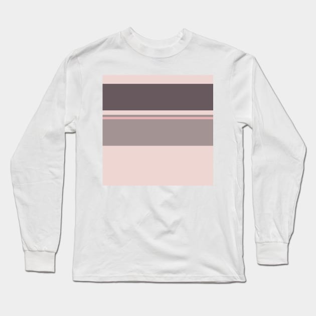 A sensational package of Wenge, Grey, Pale Pink and Pale Chestnut stripes. Long Sleeve T-Shirt by Sociable Stripes